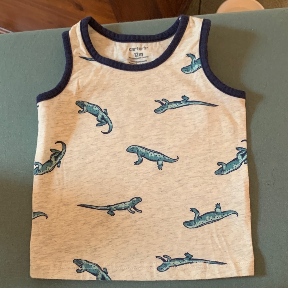 Carter's 12M Blue Iguana Print Tank Top
